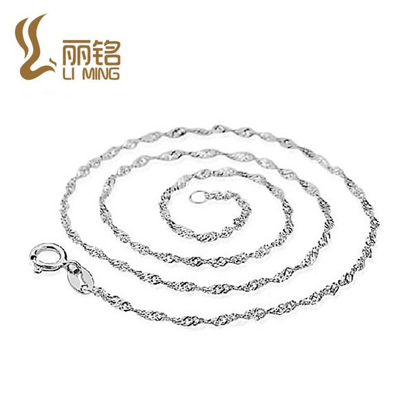 

liming silver s925 silver jewelry accessories bare chain silver necklace female all-match water wave clavicle chain factory wholesale, Golden;silver