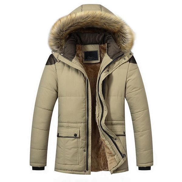 

winter jacket men long warm black male coat down jacket parka hooded snow cold windbreaker