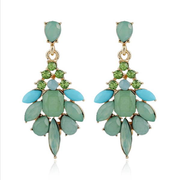 

модные светло-желтый золотой цвет слой смолы мотаться серьги с горный хрусталь этнический стиль ювелирных изделий, Silver