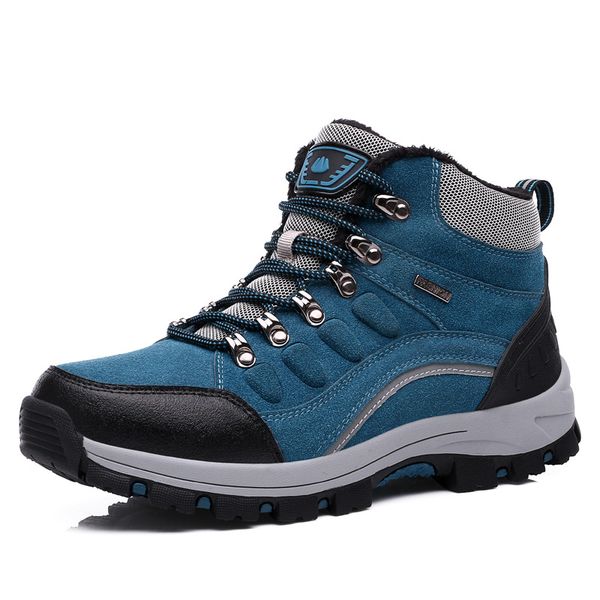 

boots cowcom 2021 winter round head warm outdoor couple climbing shoes high plush cotton men's hiking wjd, Black