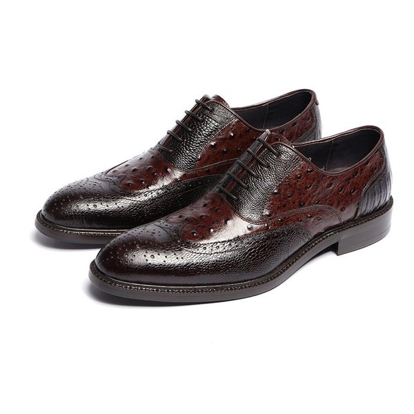 

handsome2020 men's lace european pure sole fashion leather atmospheric formal work shoes small size 37, Black