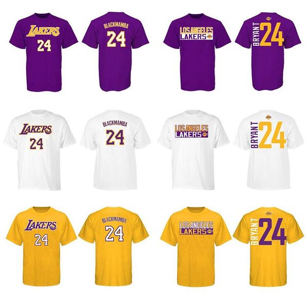 

2020 men los angeles lakers 8 kobe bryant 24 kobe bryant black yellow white swingman t-shirt