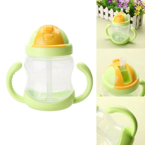 

double handle baby trainer cup baby straw type cup straw 280ml