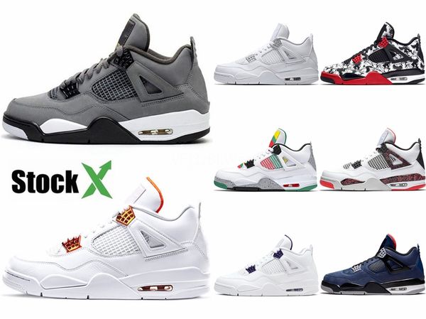 

latest 4 denim white rainbow mens basketball shoes 4s jeans multicolor mens sports designer sneakers with box #848