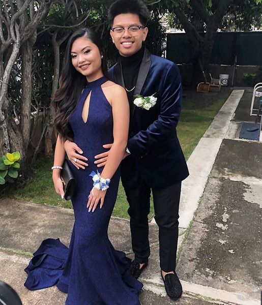 

2019 navy mermaid prom dress backless evening formal party gown plus size african dresses custom made, Black