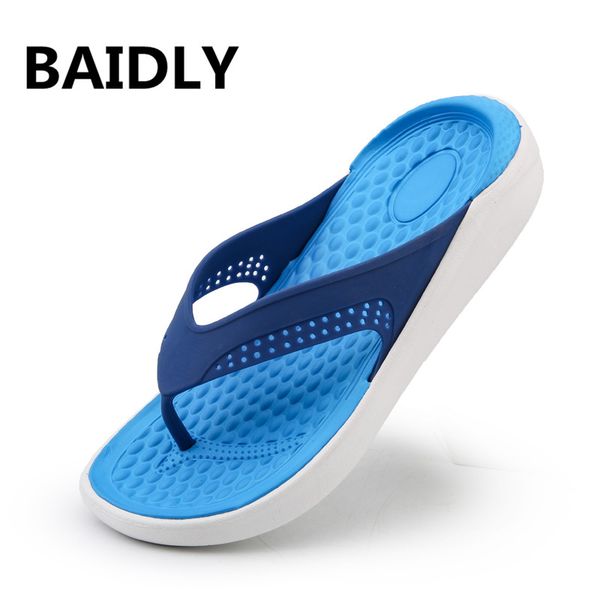 

zapatillas hombre fashion massage flip flops men outdoor bath slippers male water shoes flat non-slip footwear, Black