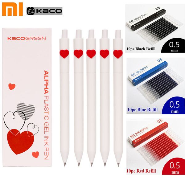 

kaco sign pen white 0.5mm pen black ink mi ballpoint core durable signing abs plastic smooth ink kaco refill, Blue;orange