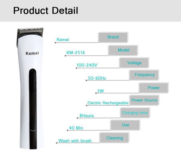 

kemei rechargeable clippers for professional use trimmer for haircutting barber professsional clipper km-2516 htdug
