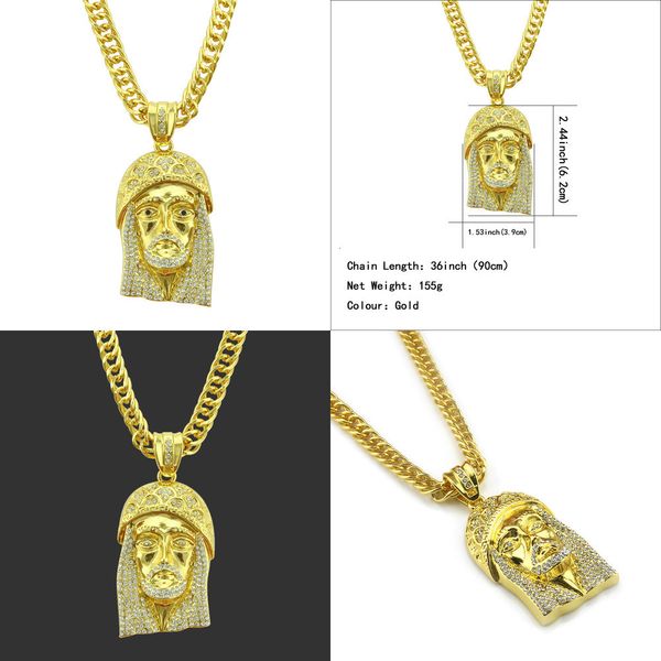 

alloy diamond pendeloque cut hip-hop hiphop necklace hip hop cuban link chain men gold plated pendants personalized gifts, Silver