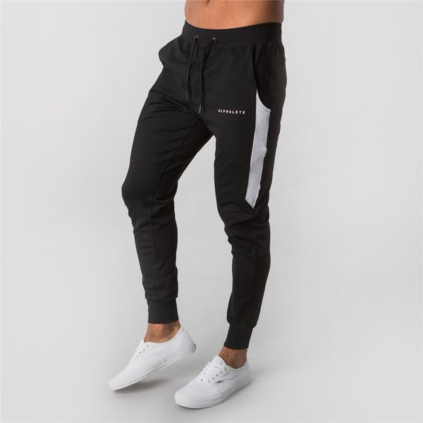 

new jogger pants men running sport sweatpants spring autumn cotton trackpants gym fitness workout trousers male brand sportswear, Black