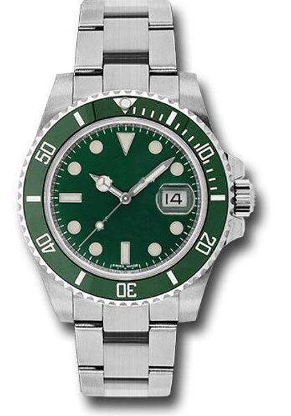 

wristwatches ceramic bezel stainless steel 40mm 116610lv 116610 green dial asia 2813 automatic mens watch watches, Slivery;brown