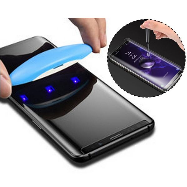 

UV NANO Оптика Жидкий Полный Клей 3D Изогнутый Закаленное Стекло-Экран Протектор Для