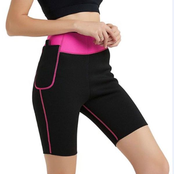 

women shorts body shaper thermal slimming pants trainer pants neoprenes slim fat burning weight loss panties, White;black