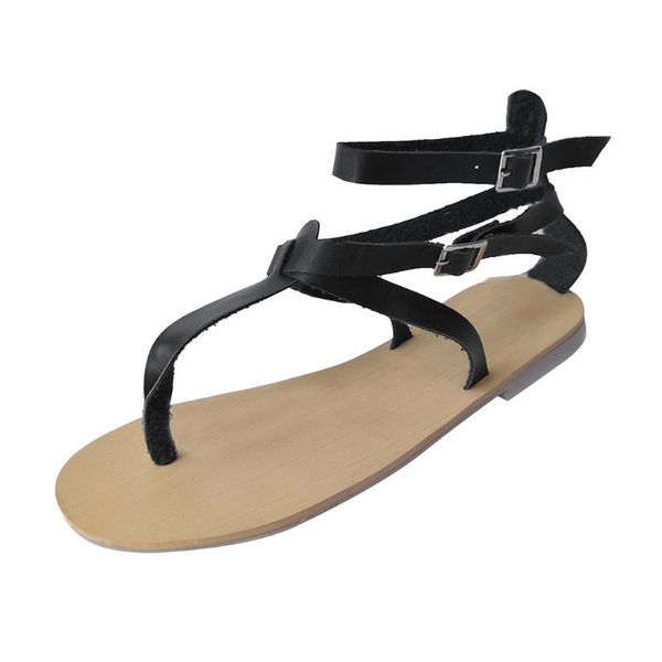 

2020 summer flat sandals for womens flip flops open toe slip-on buckle strap sandals ladies casual beach shoes buty damskie #g4, Black