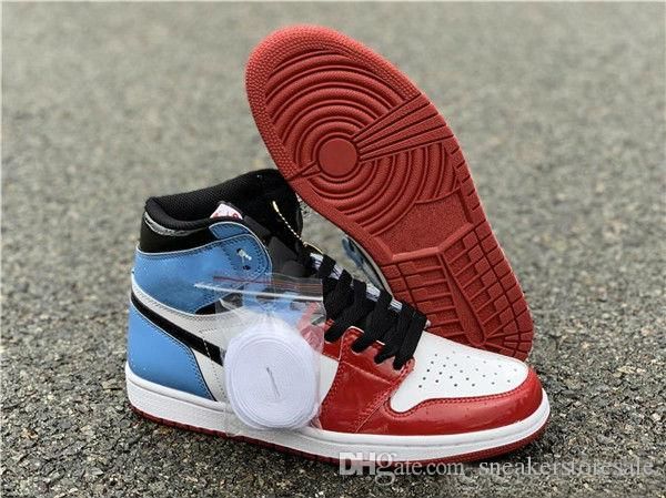 

with box 1 fearless high og men basketball shoes university red blue white 1s unc chicago mens shoes sneakers