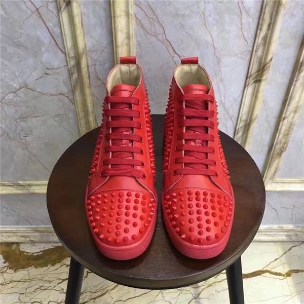 

new european and american designer fashion brand online red men's high-end couple shoes with high-end red background 36~45, Black