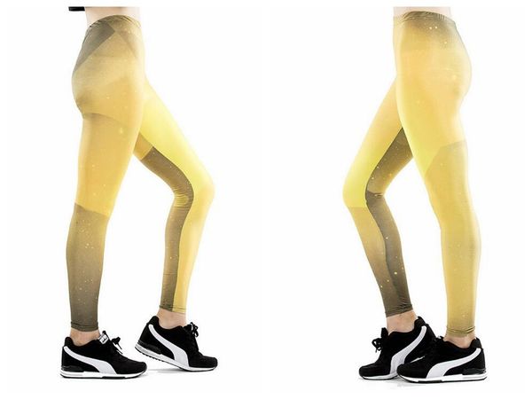 

women yoga new style pants pants digital print yellow new pantyhose lady high waist dance activity leggings tights skinny slim, Black;white