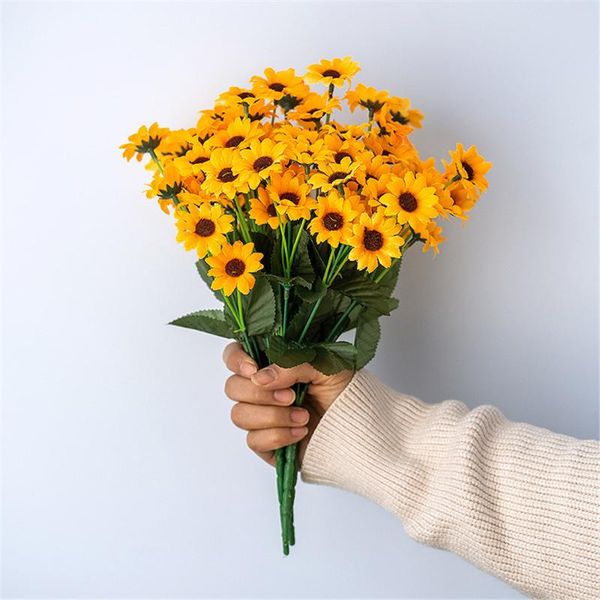 

artificial sunflower fake flower floral plant bouquet for wedding bedroom home decoration
