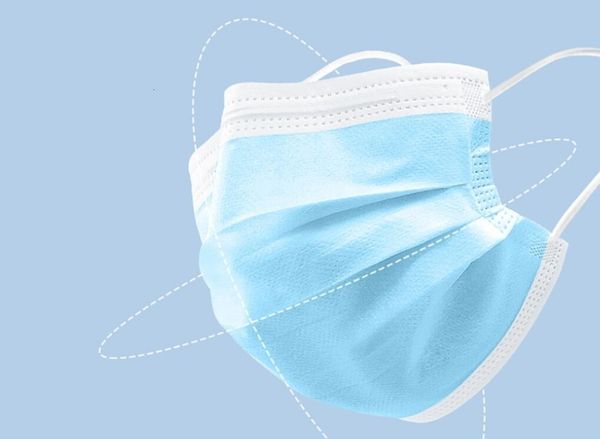 

dhl ship 2020 factory sale adult' size 3 ply non woven wholesale mask breathable boys girls faceblue dust earloop masks 6yhl