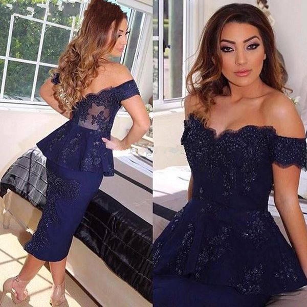 

amazing 2019 royer blue formal off shoulder v-neck appliques lace ruffles party evening pageant dress, White;black