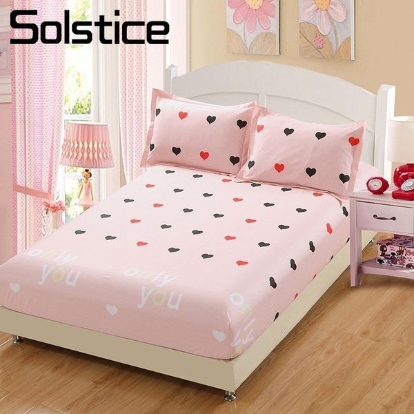 

solstice pink love heart girl cotton bed sheets bed fitted sheet bedding mattress er cover twin matress sets 28cm