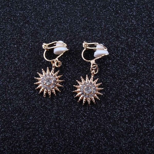 

jiogift new fashion small flower clip on earrings for women 2017 gold/silver jewelry bijoux elegant gift