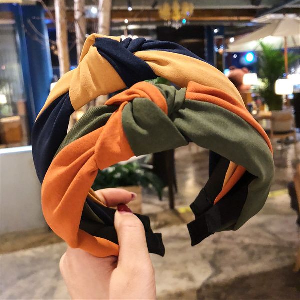 

patchwork knot turban headband for women hair head hoops bands accessories elastic hairband lady bandanas headdress headwear