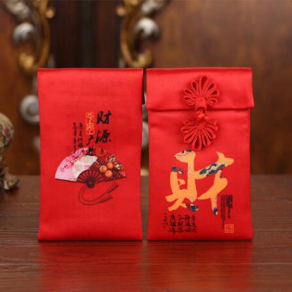 

2020 rat year cloth red envelope with bless portable new year red packet chinese style bag for wedding spring festival 2020