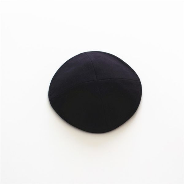 

black kippah jewish solid beanie hat 16cm kipot kippot jewish cap