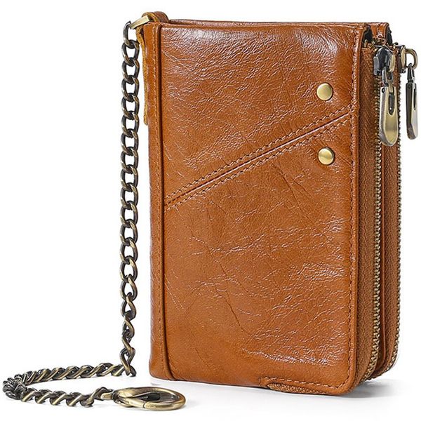 

genuine leather men's coin purses wallets male wallet vintage mini small zipper coin purse short wallet holder, Red;black