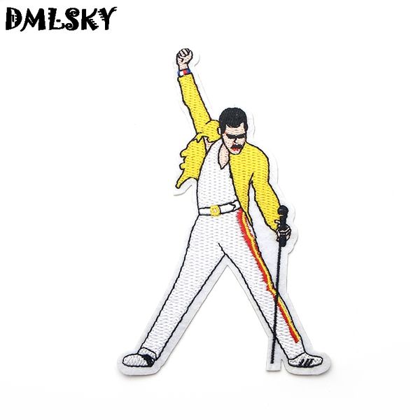 

dmlsky 1 pcs freddie mercury funny embroideried patch diy applique patches badge for clothes backpack hat accessory m3079, Gray