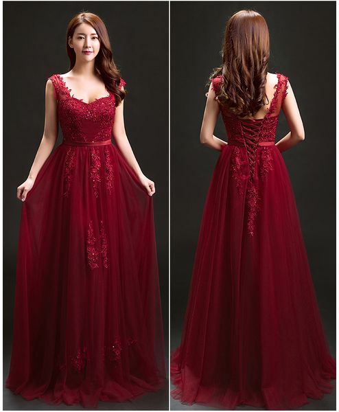 

burgundy sleeveless long evening dress, White;black