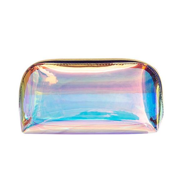 

casual storage women transparent waterproof tpu case portable clutch pouch zipper make up fashion cosmetic bag travel