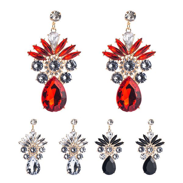 

vintage luxurious earrings for women bride crystal rhinestone stud earrings baroque palace retro boho jewelry female gifts drop shipping, Silver