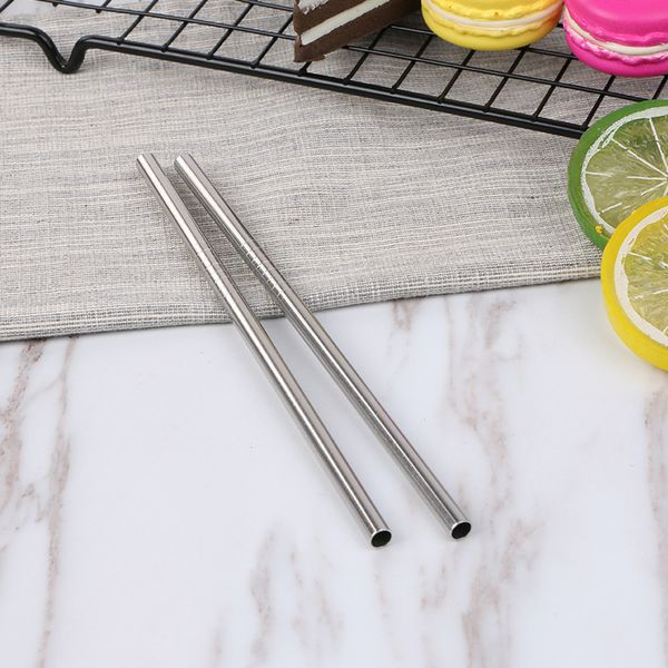 

10pcs stainless steel metal drinking straw reusable straws + 2 cleaner brush set new