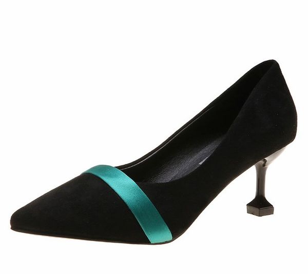 

women's shoes 2020 new korean fashion simple pointed shallow mouth stiletto single shoes temperament high heels, Black