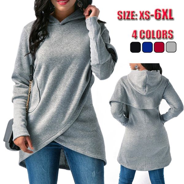 

women's hoodies & sweatshirts women sweatshirt kpop solid long sleeve cloak hoody ladies womens sudadera mujer female pullover hooded, Black