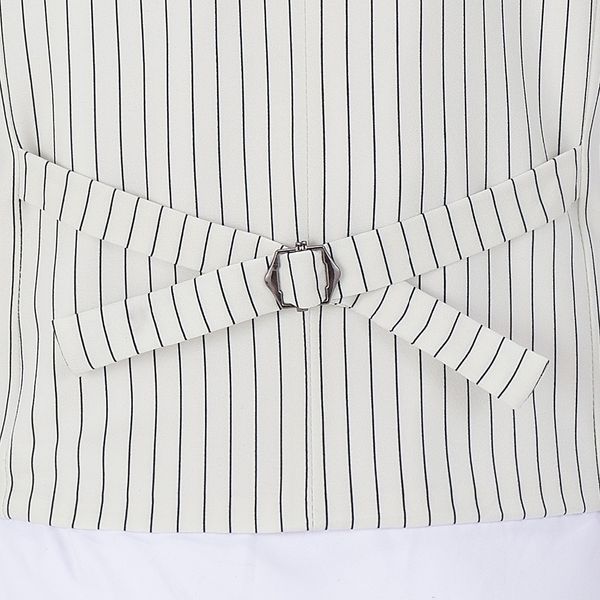 

men's business stripe cotton vest boutique slim fit suit vest ivory single-breasted waistcoat for wedding formal vest groomsmen, Black;white