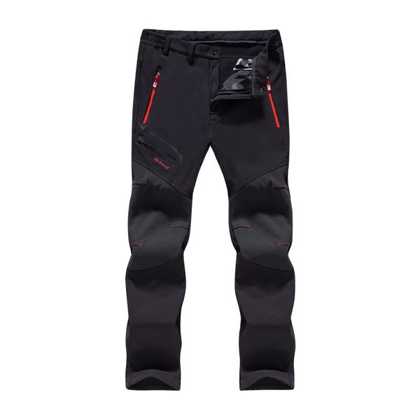 

outdoor sports pants plus velvet thick hiking pants autumn and winter waterproof fleece soft shell ski pants
