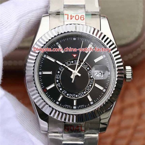 

7 tyle 904l teel 42mm ky dweller 326934 0003 326939 gmt 24 hour workin cal 9001 movement automatic men watch watche, Slivery;brown