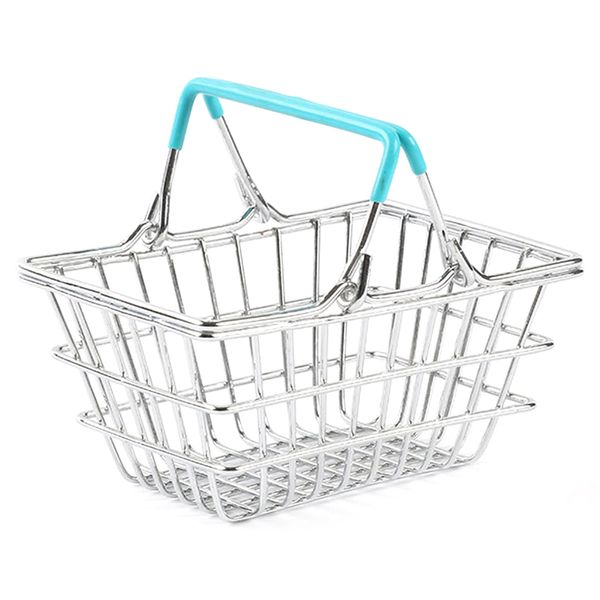 

children miniature metal supermarket shopping basket pretend role play toy gift