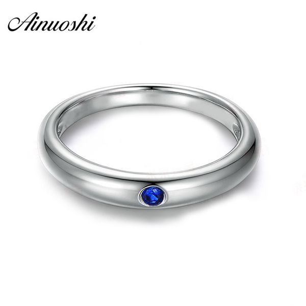 

ainuoshi 0.17 carat round cut blue red sona bridal solitiare rings 925 sterling silver white gold rose gold color women rings y200106, Slivery;golden