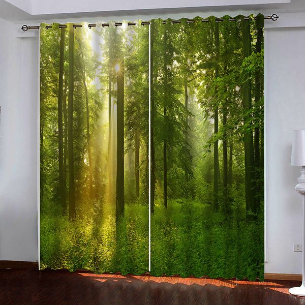 

modern home decoration living room bedroom kitchen curtains 3d green nature p blackout window drapes 3d curtain