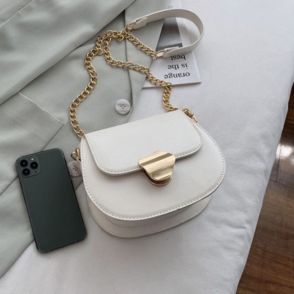 

female saddle pu leather crossbody bags for women 2020 chain shoulder messenger bag ladies hand sling handbags