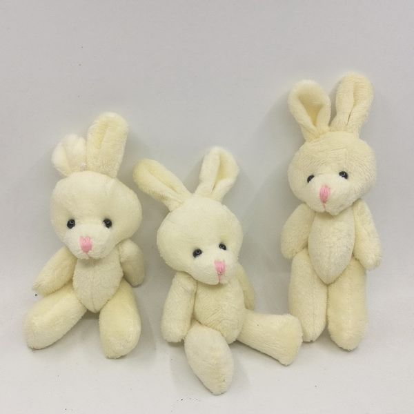 

12cm*20pcs rabbit toy mini joint rabbit valentine's day bunny pendants/key chain craft doll applique