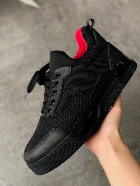 

new designer sneakers spikes aurelien flat trainer red bottom men shoes black aurelien sneakers casual outdoor trainer perfect quality c8