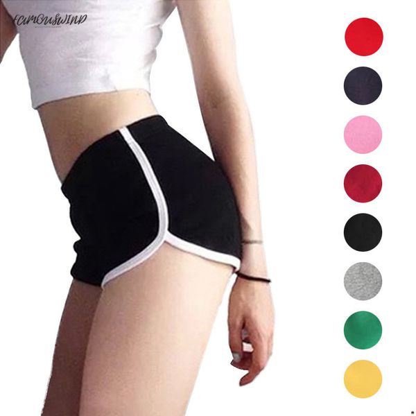 

summer new shorts crystal women casual waistband workout fitness skinny short elastic waist running breathable cotton short pants, White;black