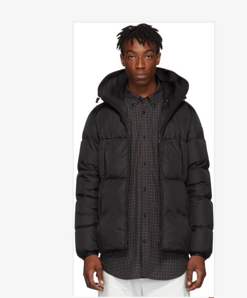 

дизайнер мужской куртки мужских пуховиков бренд мужского балахон хип-хоп длинный рукав согревающих черного цвета письмо вокруг дизайна куртк, Black