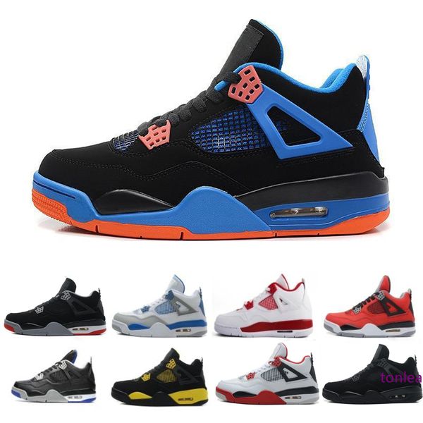 

4 men basketball shoes sneakers thunder white cement pure money bred royalty game royal 4s sports shoes us 7-13