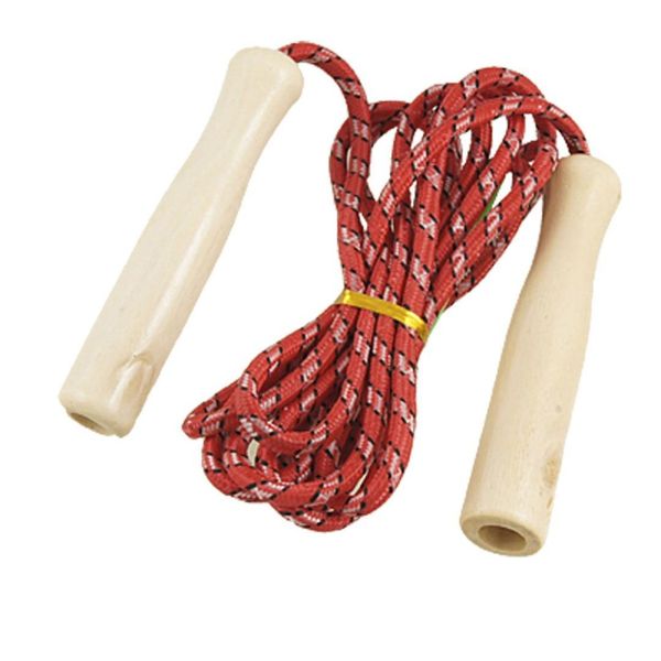

lgfm-2.6m length wooden handle red fitness exercise jumping skipping rope